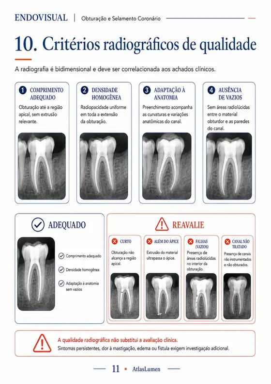 Ficha EndoVisual — Critérios radiográficos de qualidade